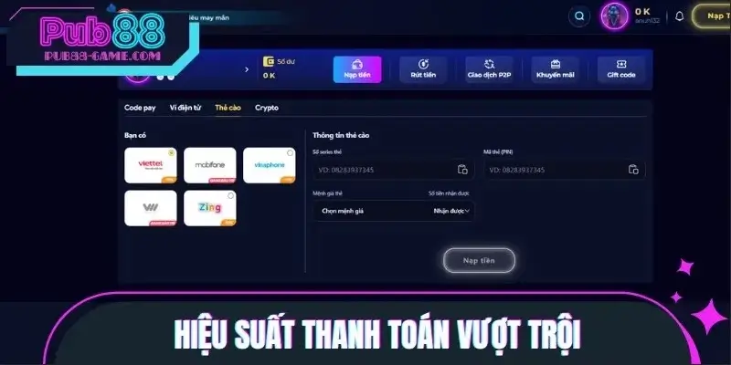 Giao dịch thanh toán là điểm cộng lớn nhất của nhà cái